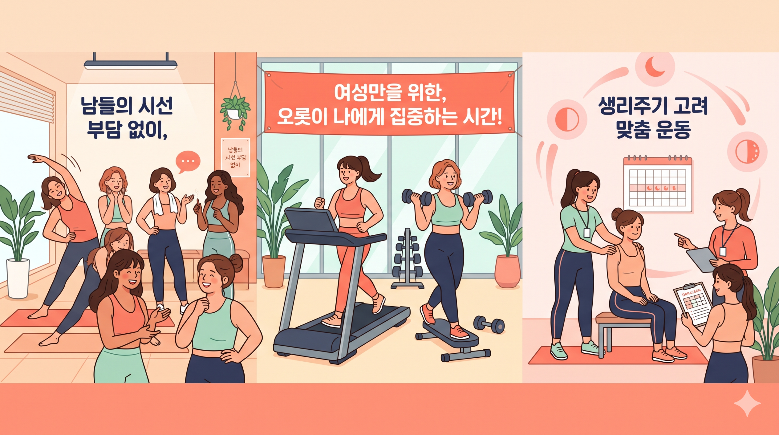 눈치 보지 말고 편하게! 경산 여성전용헬스장 생리주기 맞춤 운동 후기